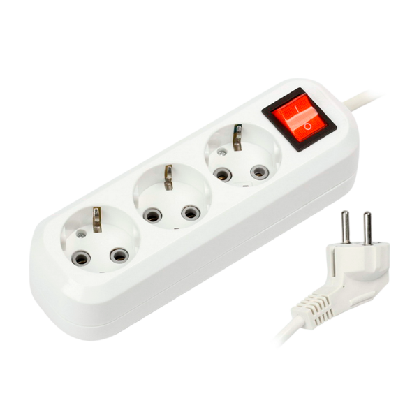 Удлинитель Smartbuy 3р.С/З 16A 5.0м с выкл. ПВС 3x1мм² белый (1/40)