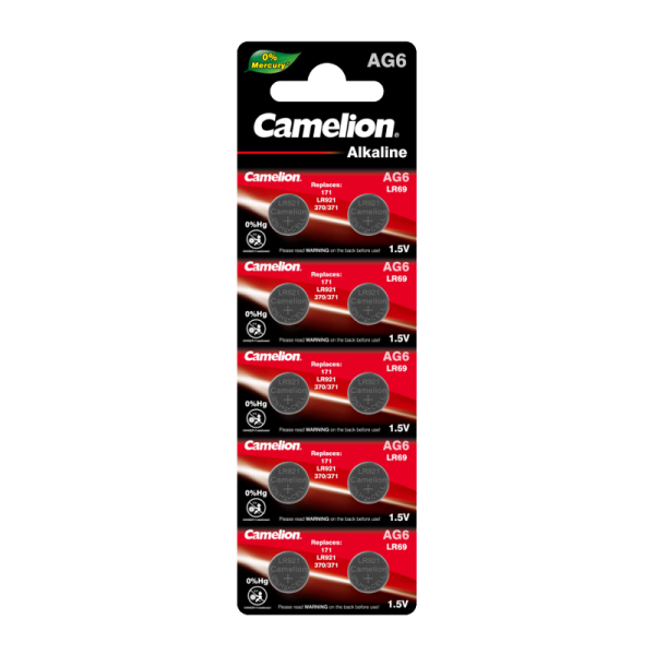 Батарейка Camelion G6/LR920/LR69/371A/171 BL10 Alkaline 1.5V (10/100/3600)