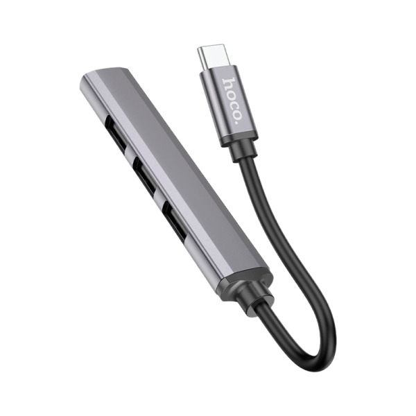 USB-Хаб HOCO HB26 4USB Type-C (m) USB3.0 серый (1/18/180)