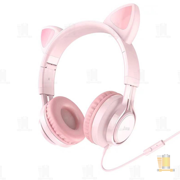 Наушники полноразмерные HOCO W36 Cat ear с микр. розовый (1/30)