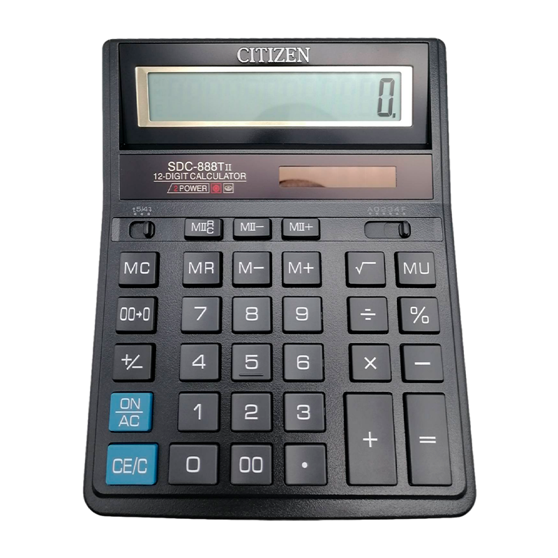 Калькулятор полноразмерный Citizen SDC-888TII 12-разрядный для бухгалтеров черный