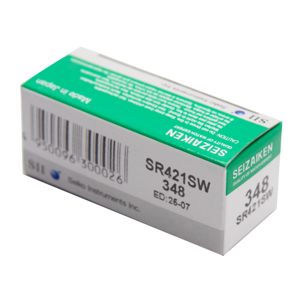 Батарейка SEIZAIKEN 348 (SR421SW) Silver Oxide 1.55V (1/10/100/1000)