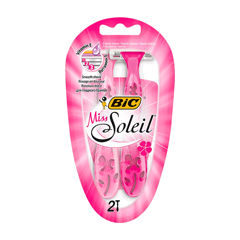 Бритва BIC Soleil Miss Pink 3 лезвия пластиковая ручка 2шт. (1/10)