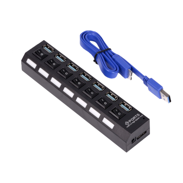 USB-Хаб Smartbuy 7307 7USB USB3.0 с выключателем черный