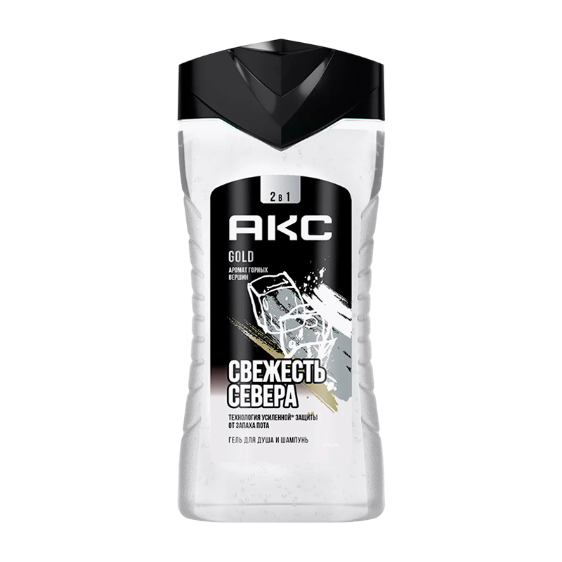 Гель для душа мужской AXE Свежесть Севера Gold (дерево+ваниль) 2 в 1 250мл (1/6)