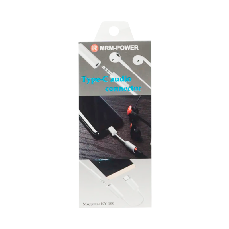 Переходник AUX MRM-Power KY100 Jack 3.5mm (f)-Type-C (m) пластик (1/10/500)