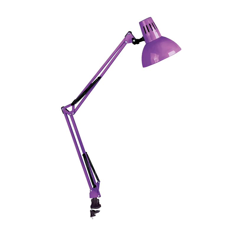 Светильник настольный Camelion KD-312 60W 230V E27 струбцина фиолетовый (1/12)