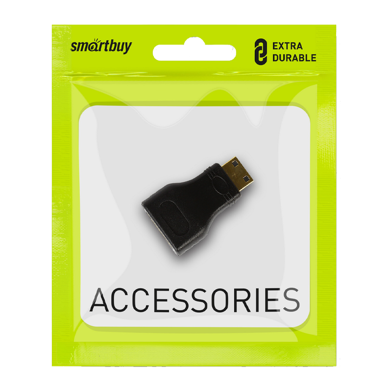 Переходник Smartbuy A115 miniHDMI (m)-HDMI (f) пластик черный (1/1000)