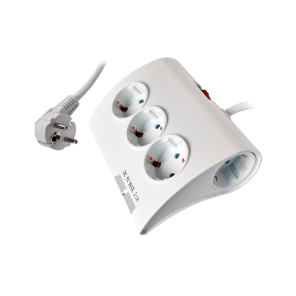 Удлинитель Старт S 5р.С/З 16A 1.5м с выкл. 2USB IP20 белый (1/20)