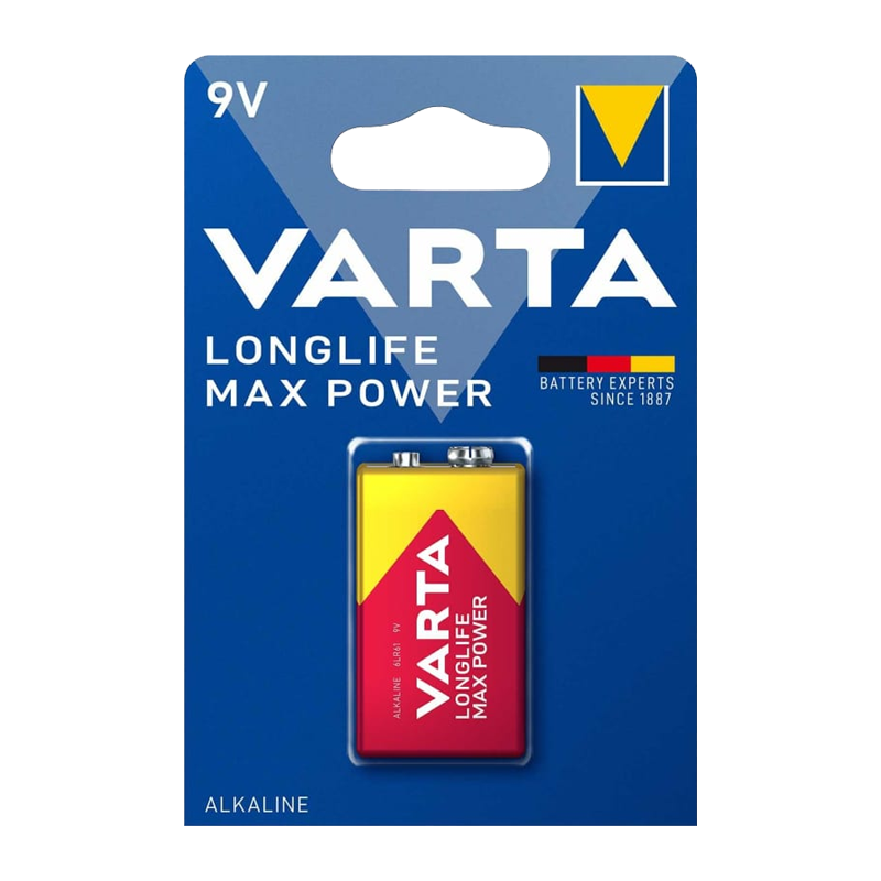 Батарейка Varta LONGLIFE MAX POWER (MAX TECH) Крона 6LR61 BL1 Alkaline 9V (4722) (1/10/50)