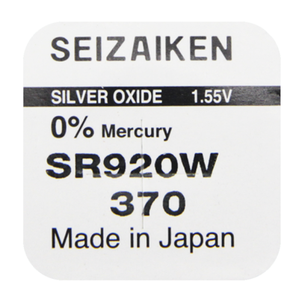 Батарейка SEIZAIKEN 370 (SR920W) Silver Oxide 1.55V (1/10/100/1000)