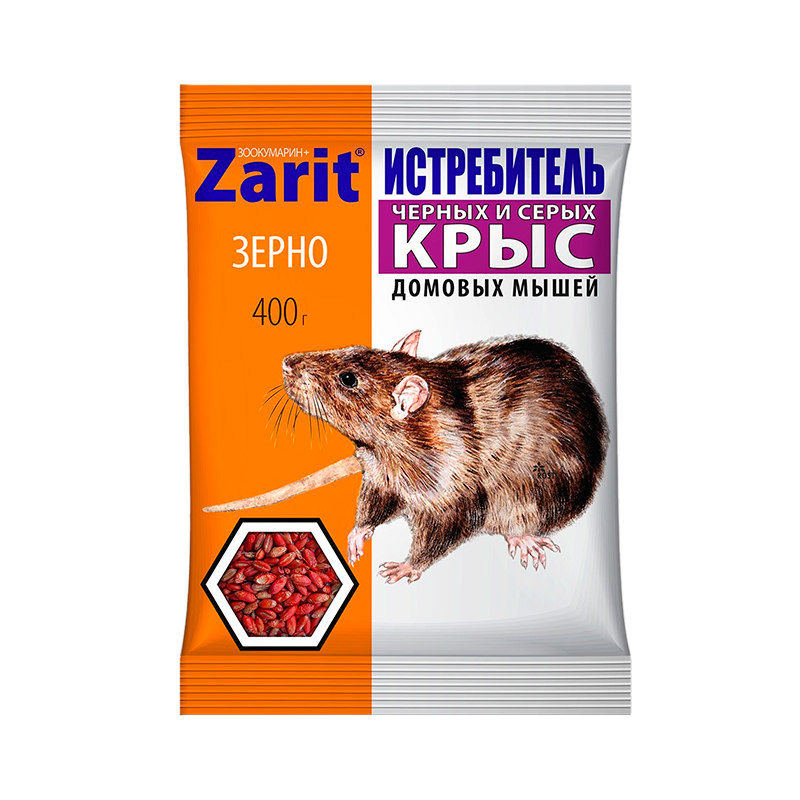 Зерно Zarit Истребитель Зоокумарин+ 400гр. 35шт/кор Летто