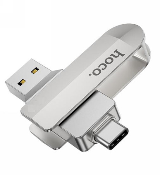 Флеш-накопитель HOCO Wise UD10 128GB USB3.0 Type-C (m) металл серебряный (1/25)