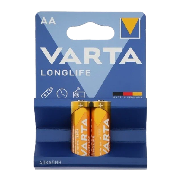 Батарейка Varta LONGLIFE LR6 AA BL2 Alkaline 1.5V (4106) (2/40/200)