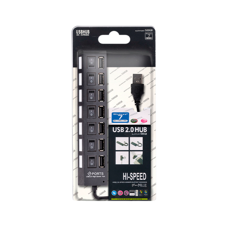 USB-Хаб Smartbuy 7207 7USB с выключателем черный