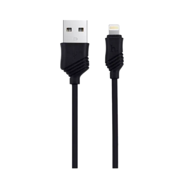 Кабель HOCO X6 USB (m)-Lightning (m) 1.0м 2.4A силикон черный (1/30/300)