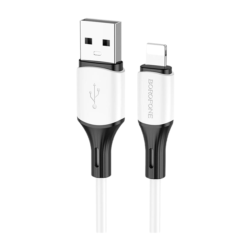 Кабель Borofone BX79 USB (m)-Lightning (m) 1.0м 2.4A силикон белый (1/360)