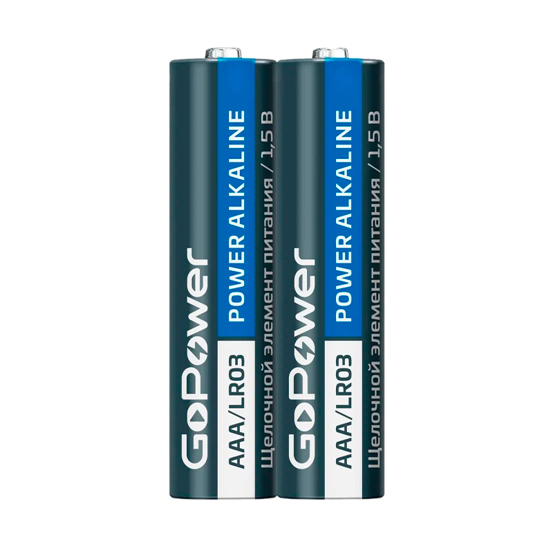 Батарейка GoPower LR03 AAA BL2 Alkaline 1.5V (2/24/480)
