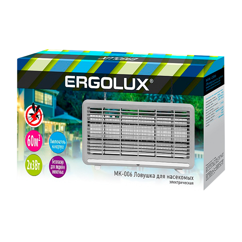 Светильник антимоскитный Ergolux MK-006 3W 220V IP44 на основании серый