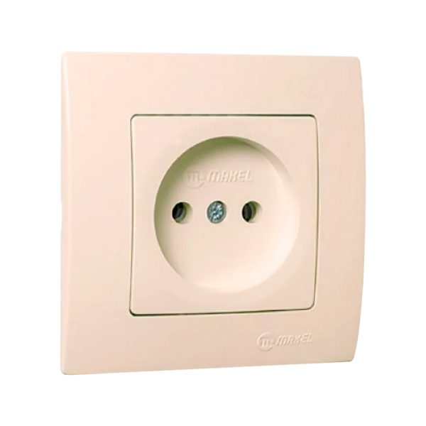 Розетка Makel Lillium Natural 1гн. 16A кремовый 55222 (1/12)