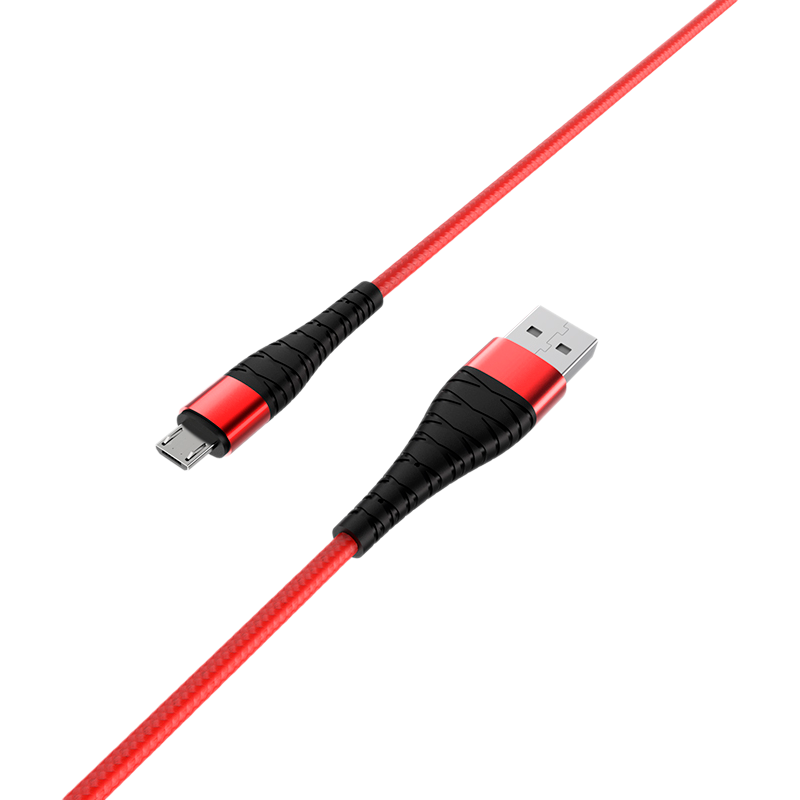 Кабель Borofone BX32 USB (m)-microUSB (m) 1.0м 2.4A нейлон красный (1/360)