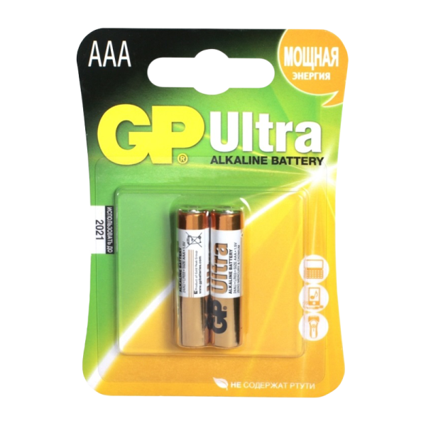 Батарейка GP ULTRA LR03 AAA BL2 Alkaline 1.5V (2/20/160) R