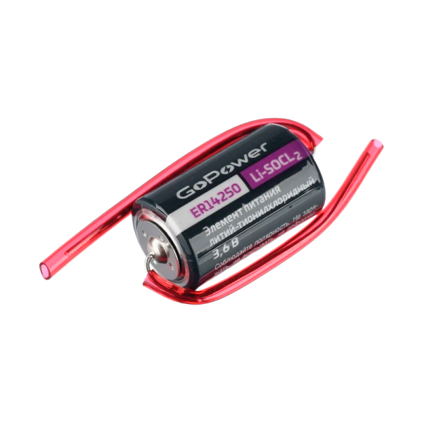 Батарейка GoPower ER14250 1/2AA PC1 Li-SOCl2 3.6V с выводами (1/10/500)