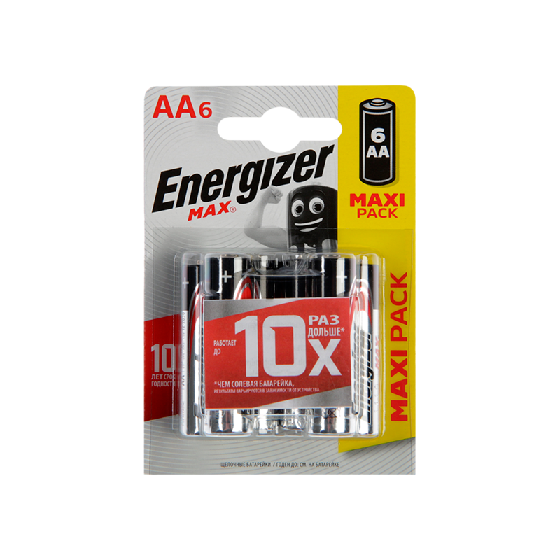 Батарейка Energizer MAX LR6 AA BL6 Alkaline 1.5V (6/12/72)