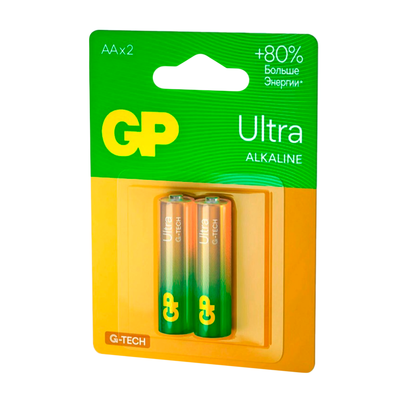 Батарейка GP ULTRA G-Tech LR6 AA BL2 Alkaline 1.5V (2/20/80) R