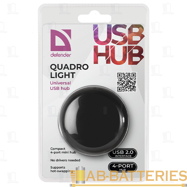 USB-Хаб Defender Quadro Light 4USB черный (1/100)