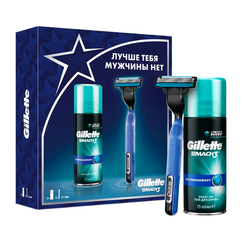 Набор Gillette Mach3 START с гелем для бритья Gillette MACH3