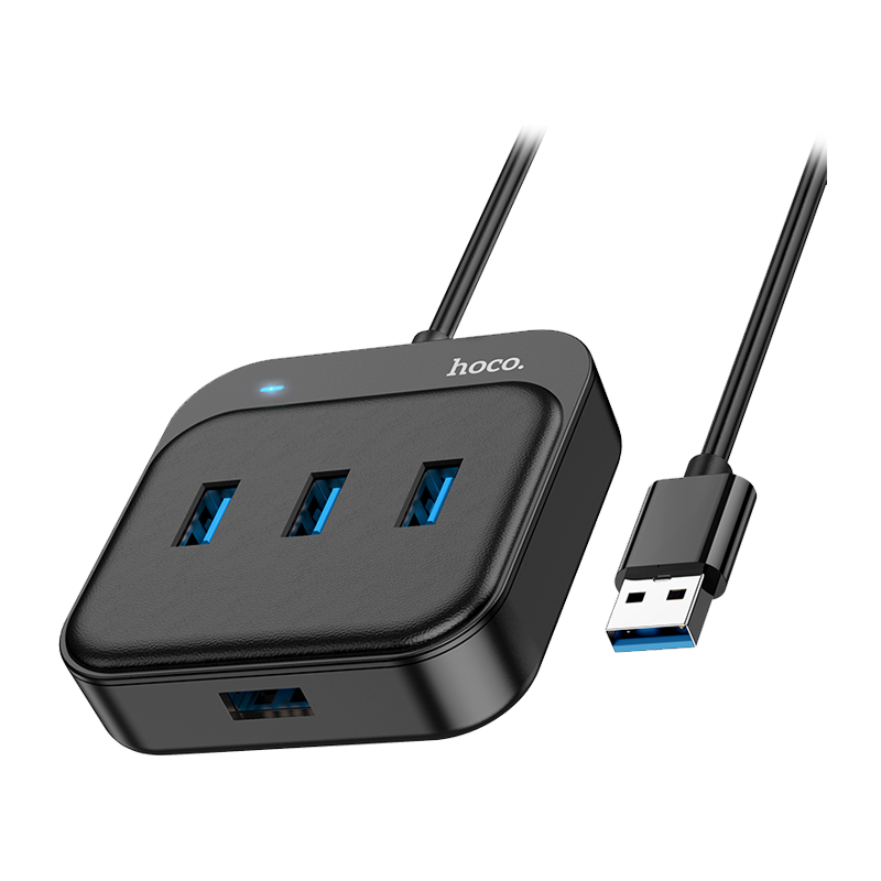 USB-Хаб HOCO HB31 4USB USB (m) USB3.0 1.2м черный (1/19/190)