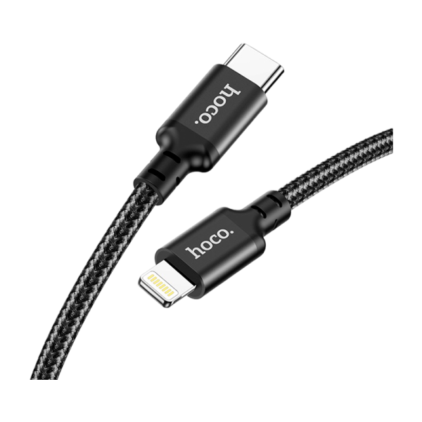 Кабель HOCO X14 Lightning (m)-Type-C (m) 1.0м 3.0A 20W нейлон черный (1/20/200)