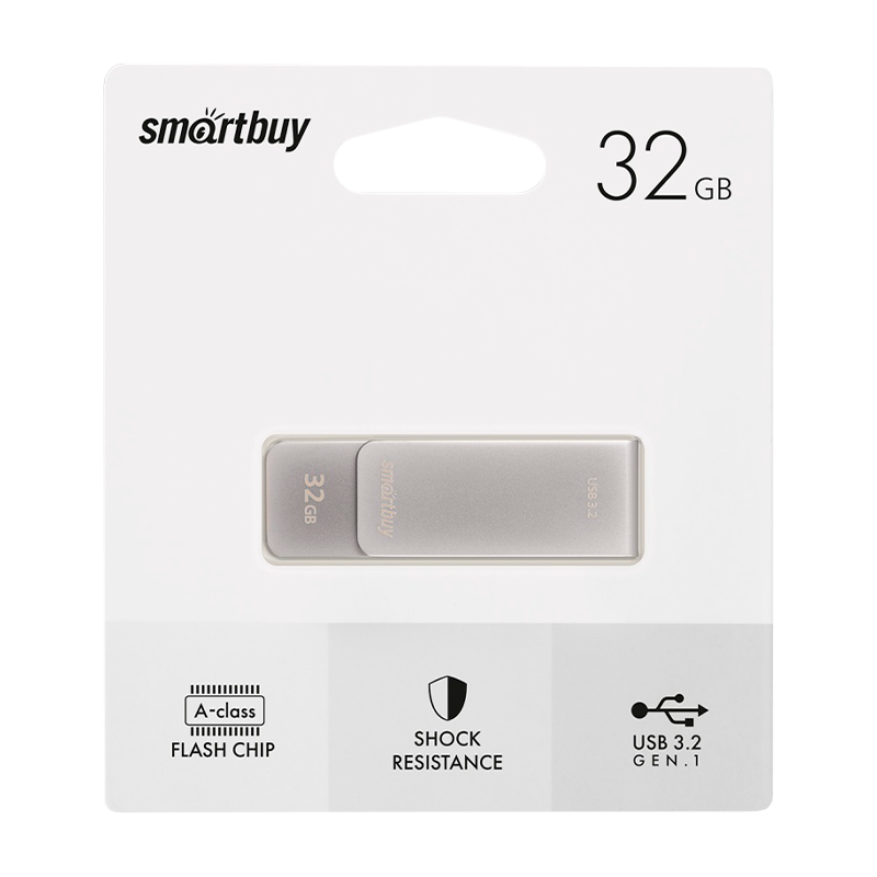 Флеш-накопитель Smartbuy M1 32GB USB3.0 металл серебряный