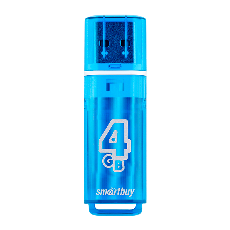 Флеш-накопитель Smartbuy Glossy 4GB USB2.0 пластик синий