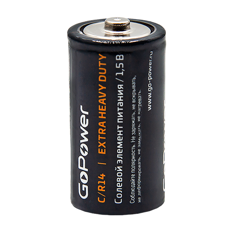 Батарейка GoPower R14 C Shrink 2 Heavy Duty 1.5V (2/24/288)