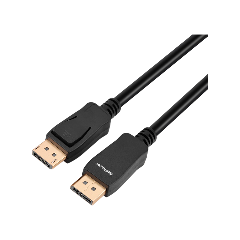 Кабель GoPower DisplayPort (m)-DisplayPort (m) 1.8м ПВХ ver.1.4 черный Premium Zip-Lock c подвесом