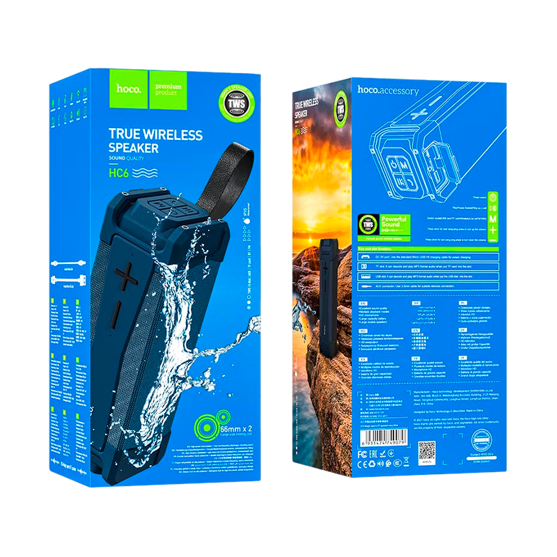 Портативная колонка HOCO HC6 bluetooth 5.0 microSD синий (1/16)