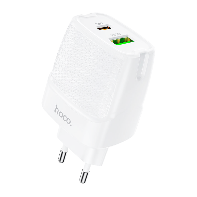 Сетевое З/У HOCO C85A 1USB/Type-C 3.0A 18W QC3.0 белый (1/10/100)