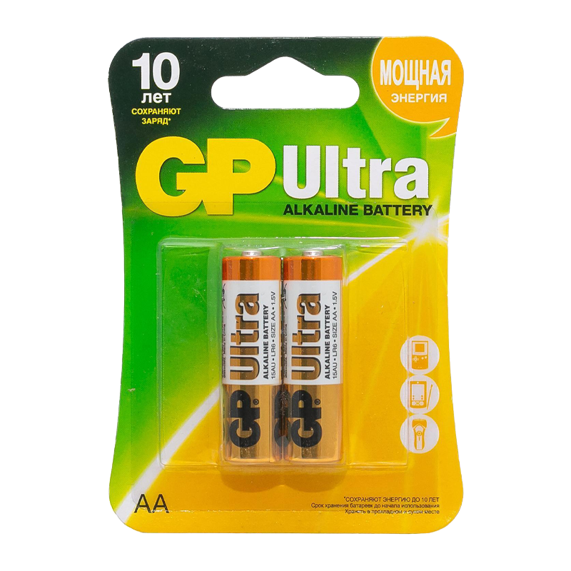 Батарейка GP ULTRA LR6 AA BL2 Alkaline 1.5V (2/20/80)