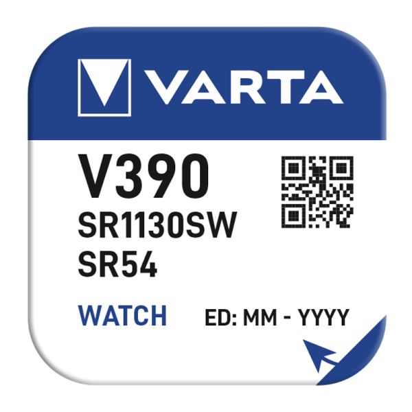 Батарейка Varta 390 (SR1130SW) BL1 Silver Oxide 1.55V (1/10/100)