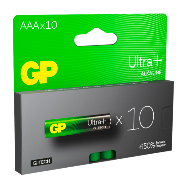 Батарейка GP ULTRA PLUS G-tech LR03 AAA BL10 Alkaline 1.5V (10/100/800)