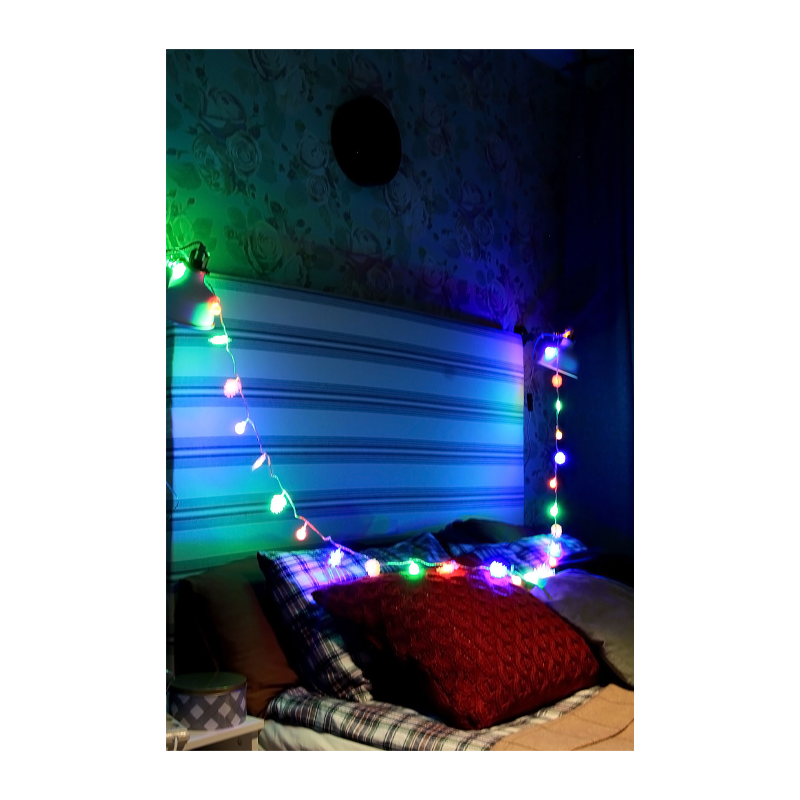 *Гирлянда Космос "Новогодние игрушки" 30LED 4.4м микс нить 8 режимов матовые насадки ассорти (1/50) 