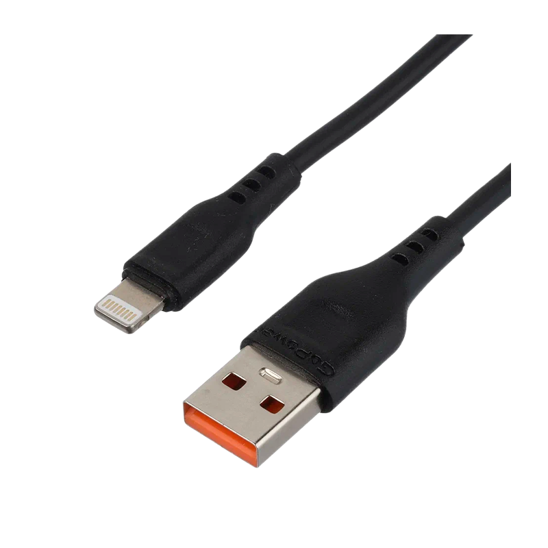 *Кабель GoPower GP01L-2M USB (m)-Lightning (m) 2.0м 2.4A черный (1/200/800) 