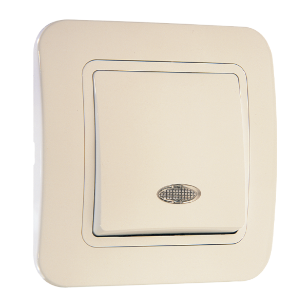 Выключатель Makel Light Lillium 1-клав.10A пластик кремовый 70221 (1/12)