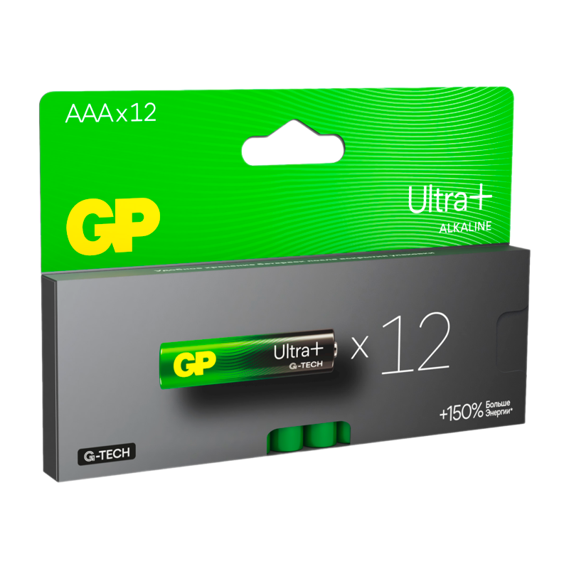 Батарейка GP ULTRA PLUS G-tech LR03 AAA BL12 Alkaline 1.5V (12/96/768)