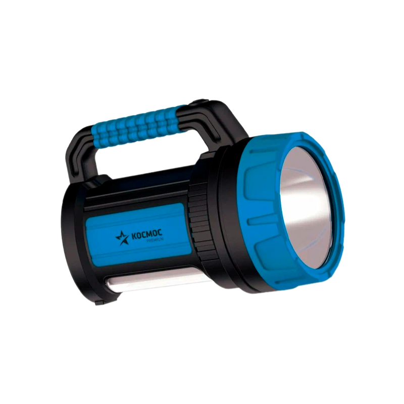 *Фонарь туристический Космос 9107 Premium 7W 1LED от аккумулятора IP33 синий черный (1/8) 
