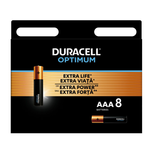 Батарейка Duracell Optimum LR03 AAA BL8 Alkaline 1.5V (8/64)