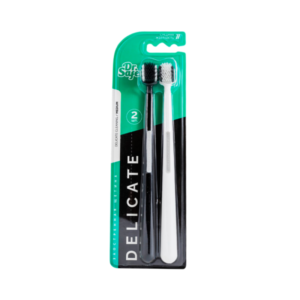 DR.SAFE Зубная щетка РРТ-РBT Duo 2 шт./упак черная/белая (Цена за шт) (2/24/288)