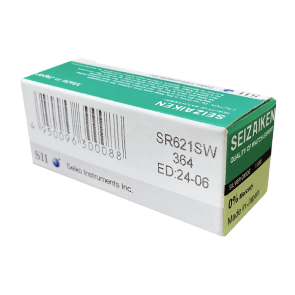 Батарейка SEIZAIKEN 364 (SR621SW) Silver Oxide 1.55V (1/10/100/1000)